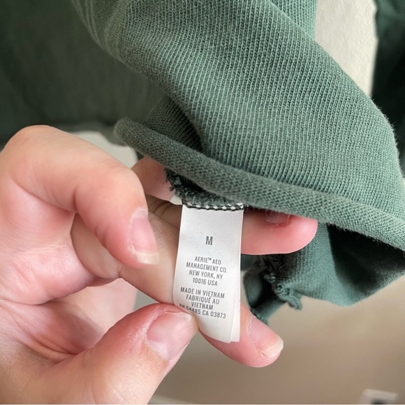 Aerie Green Oversized Hoodie Sweatshirt Athleisure Womens Size Medium - Picture 6 of 7